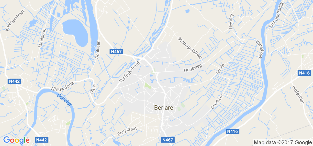 map de la ville de Berlare