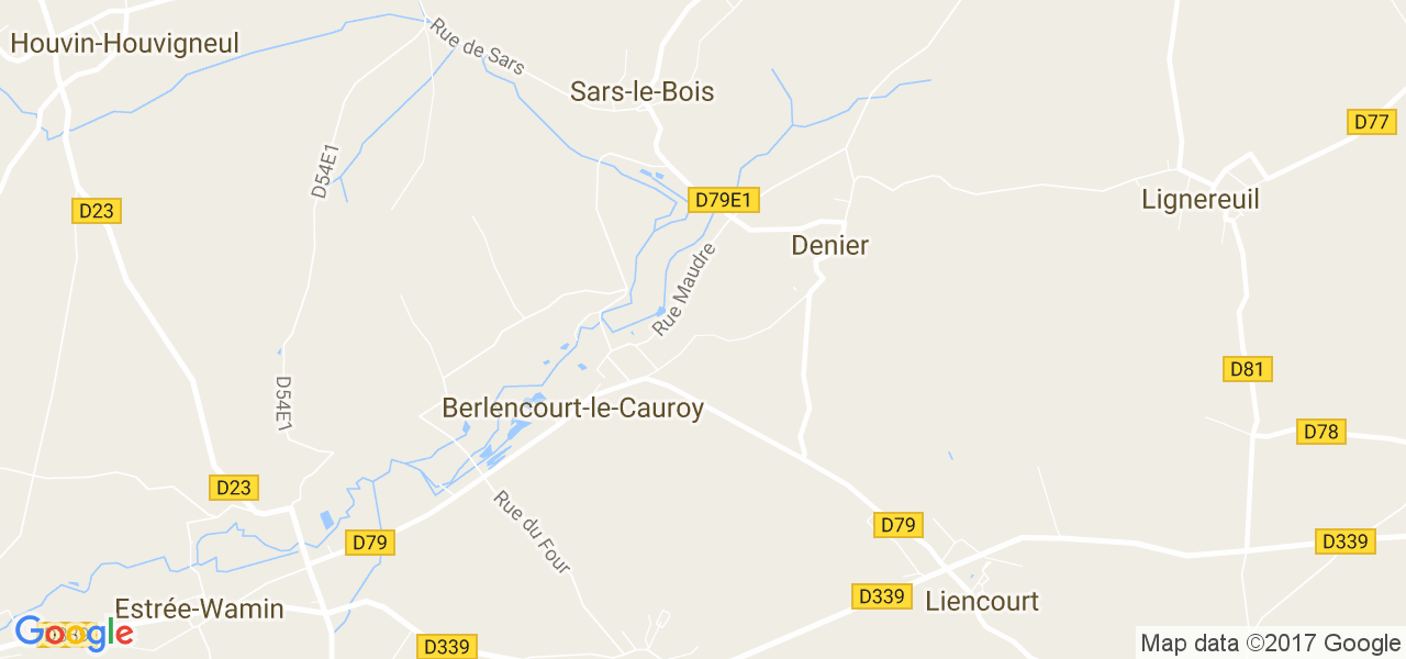 map de la ville de Berlencourt-le-Cauroy