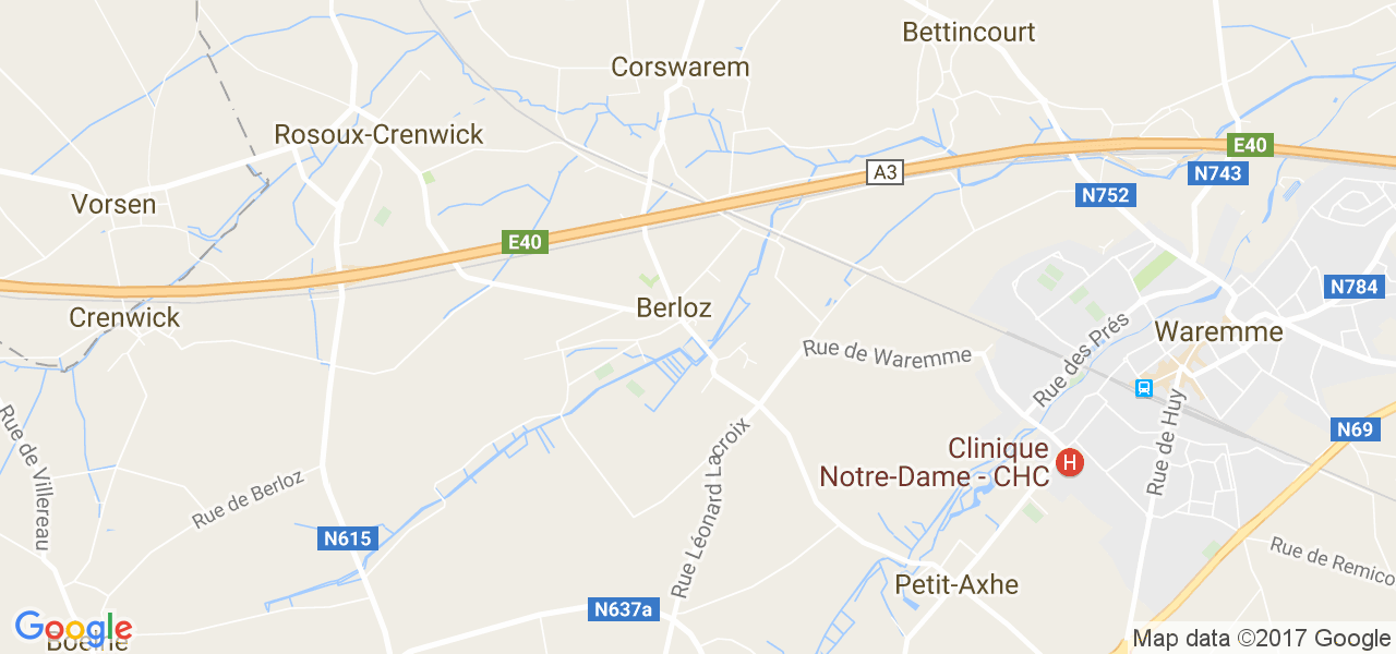 map de la ville de Berloz