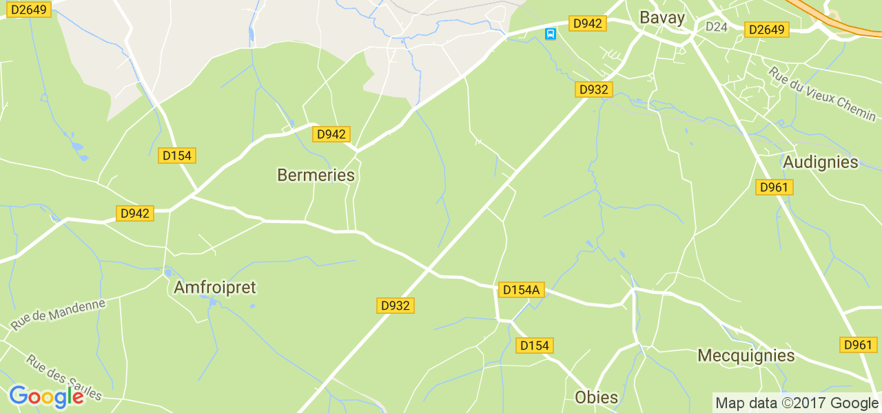 map de la ville de Bermeries