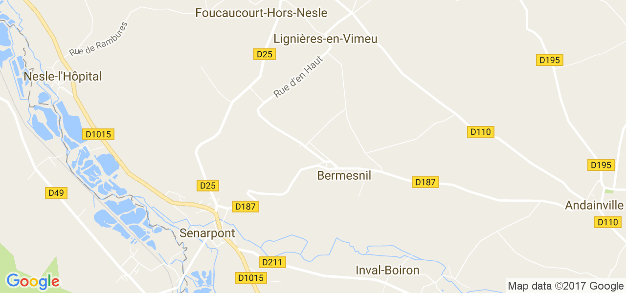 map de la ville de Bermesnil