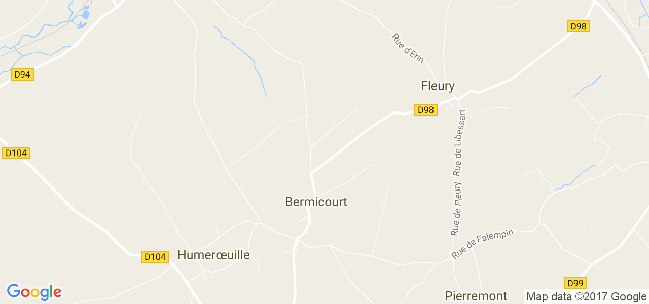 map de la ville de Bermicourt