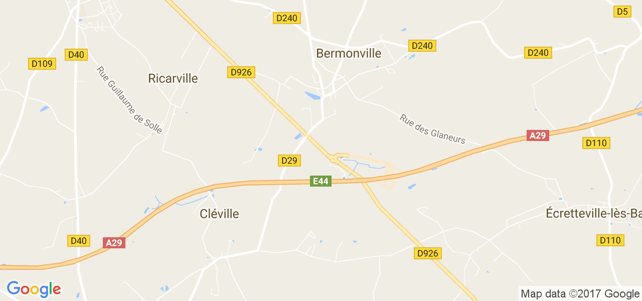 map de la ville de Bermonville