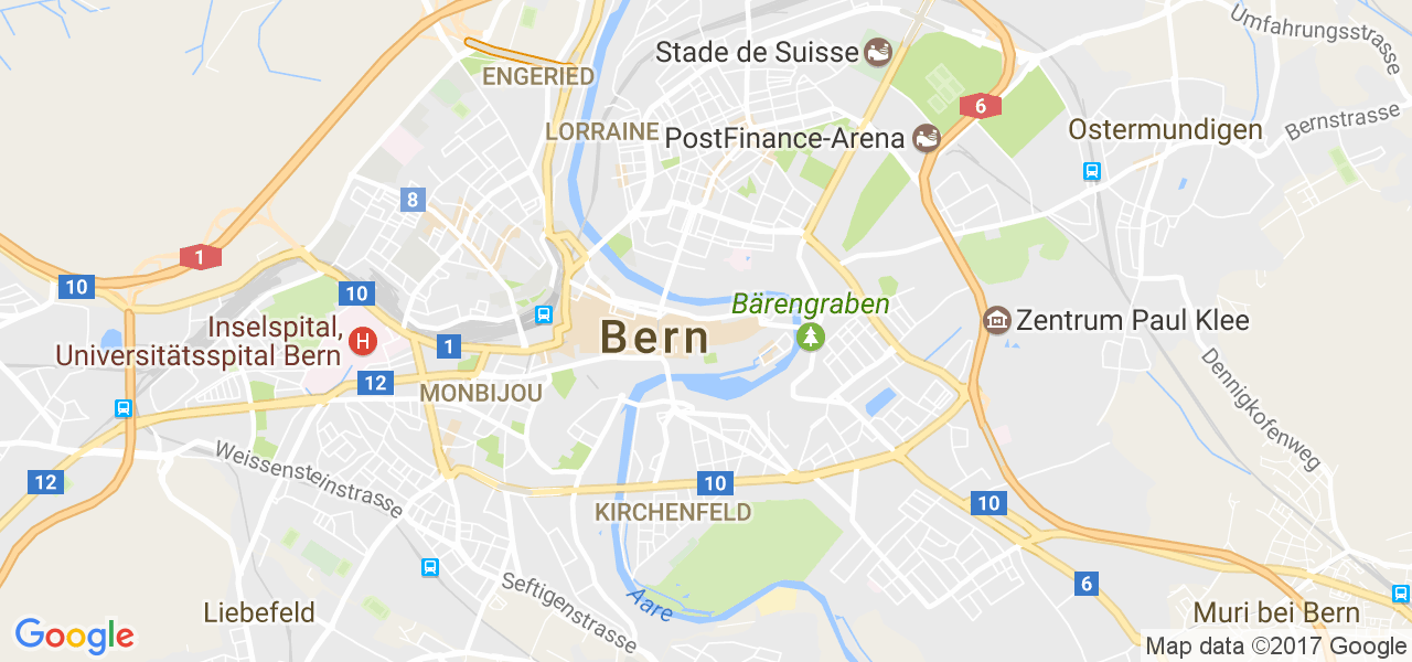 map de la ville de Bern