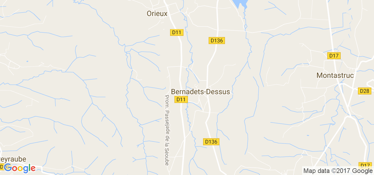 map de la ville de Bernadets-Dessus