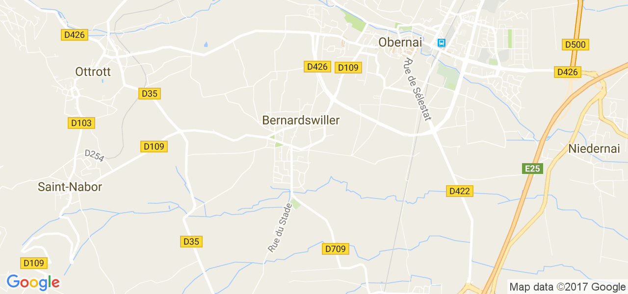 map de la ville de Bernardswiller