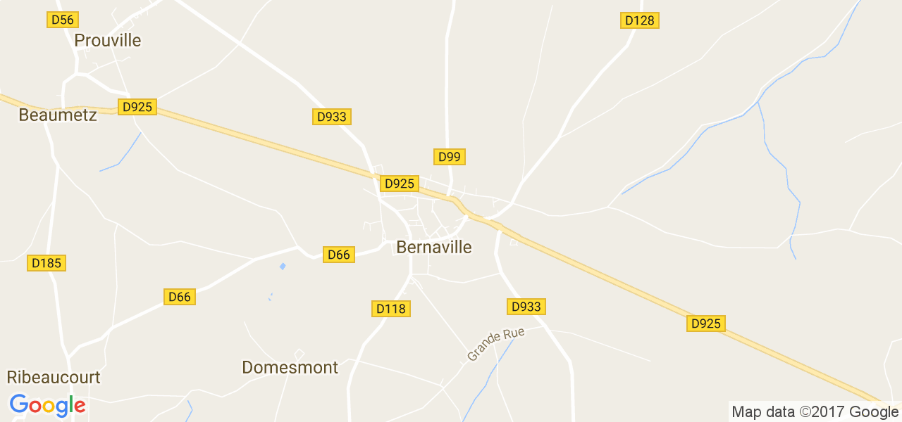 map de la ville de Bernaville