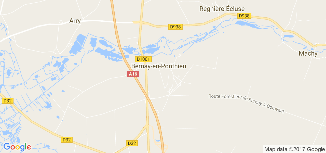 map de la ville de Bernay-en-Ponthieu