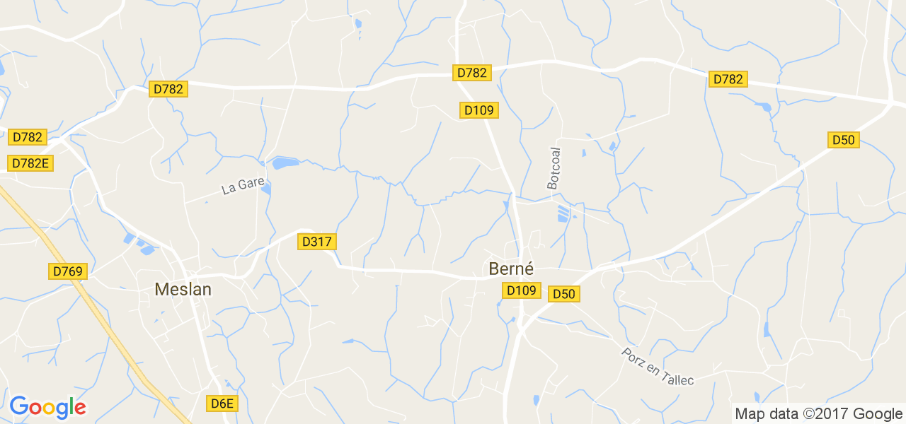 map de la ville de Berné