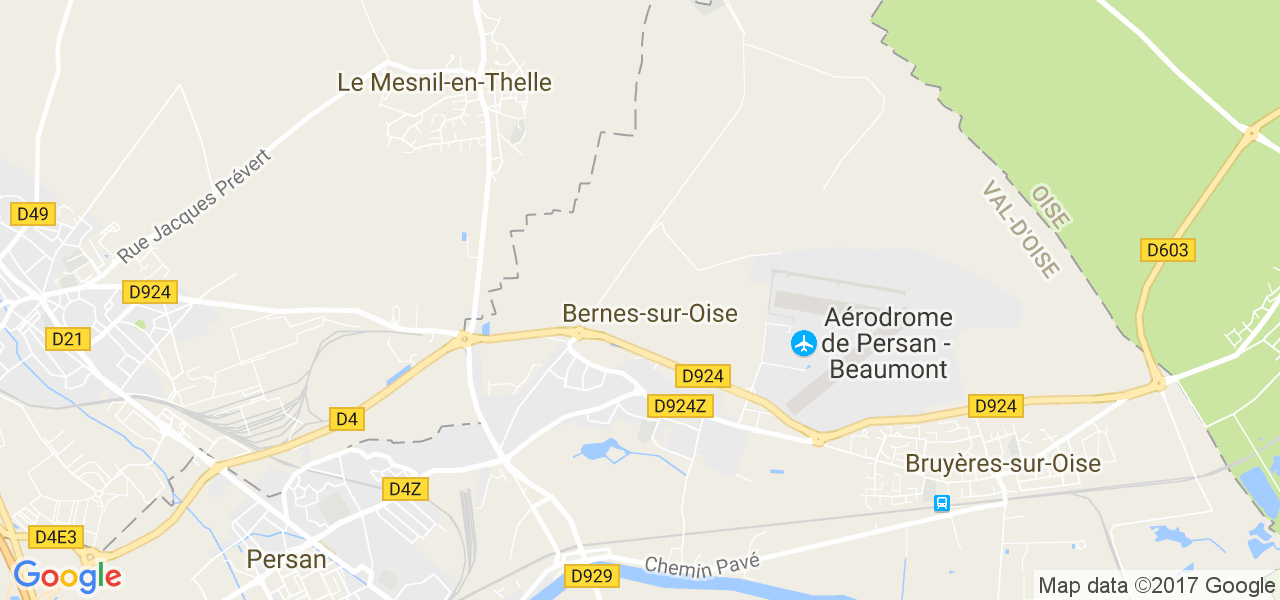 map de la ville de Bernes-sur-Oise