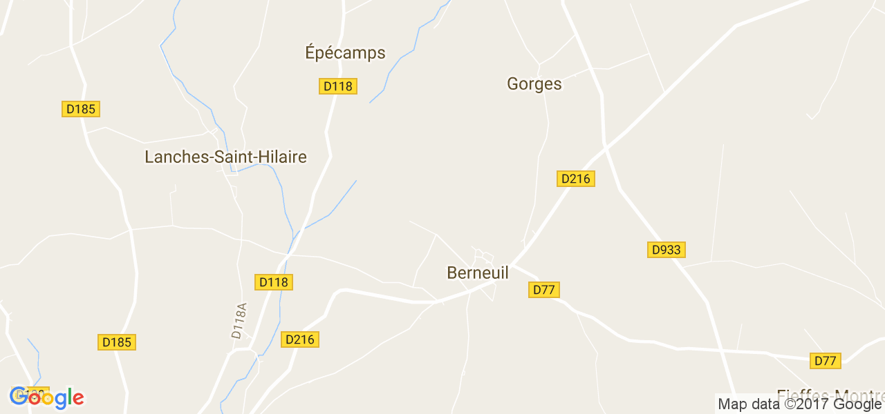 map de la ville de Berneuil