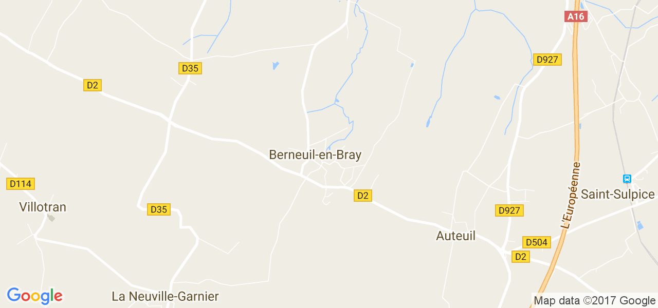 map de la ville de Berneuil-en-Bray