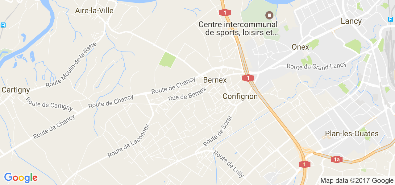 map de la ville de Bernex