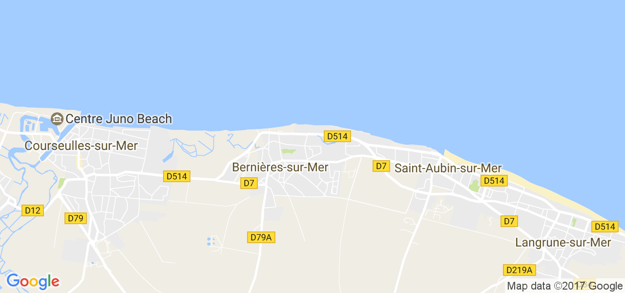 map de la ville de Bernières-sur-Mer