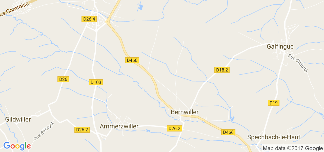 map de la ville de Bernwiller