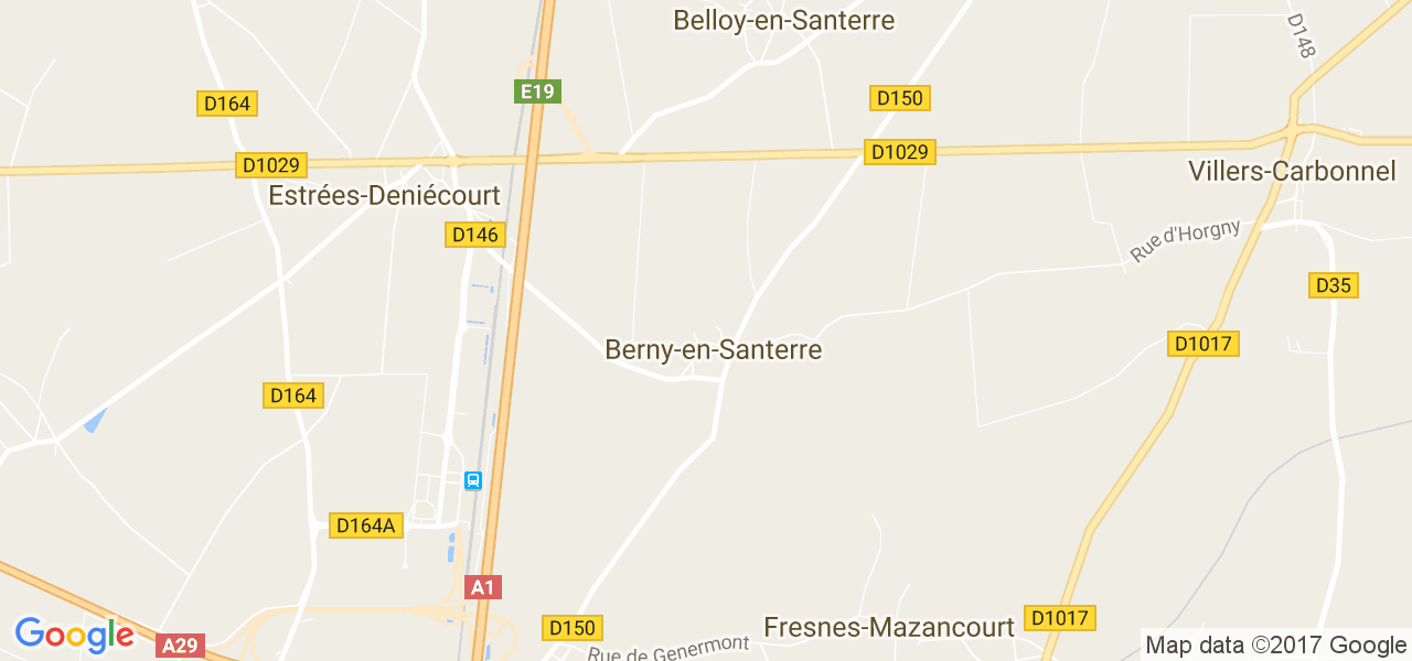 map de la ville de Berny-en-Santerre