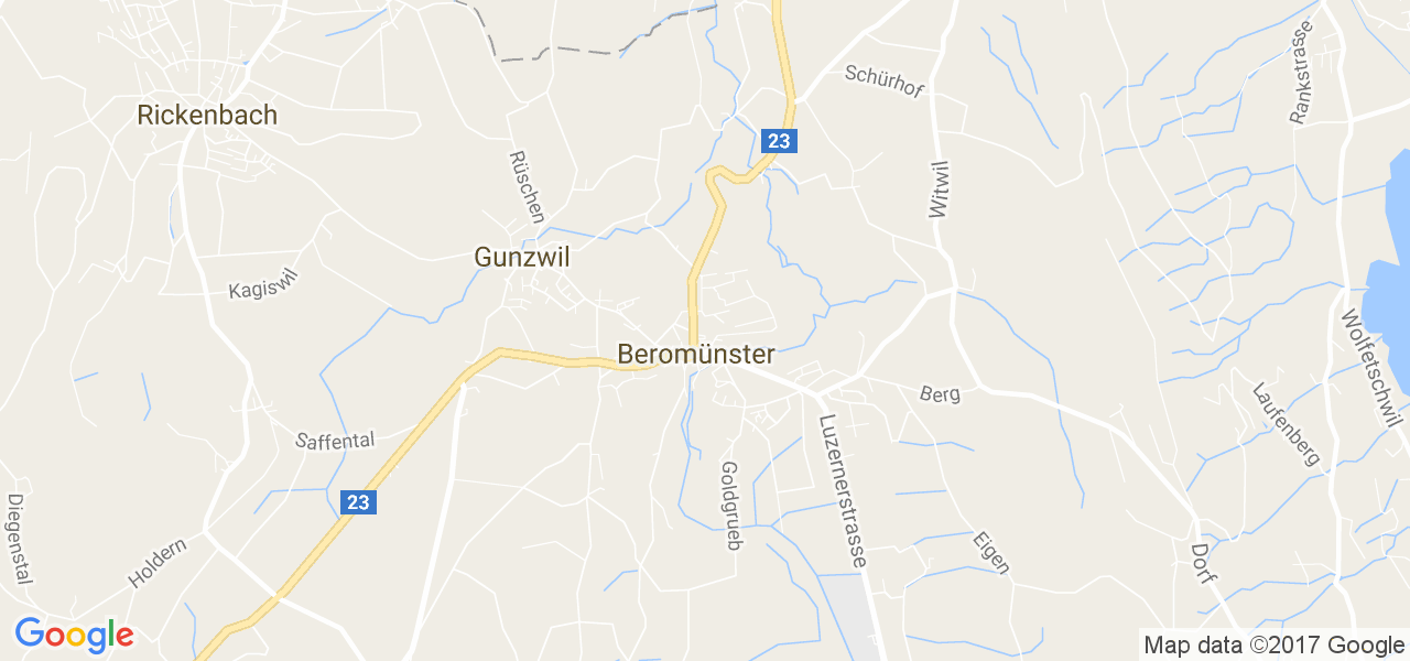 map de la ville de Beromünster