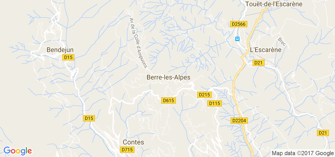 map de la ville de Berre-les-Alpes