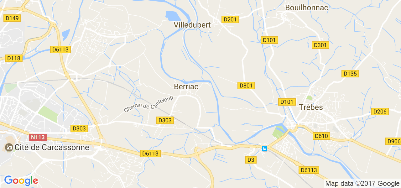 map de la ville de Berriac