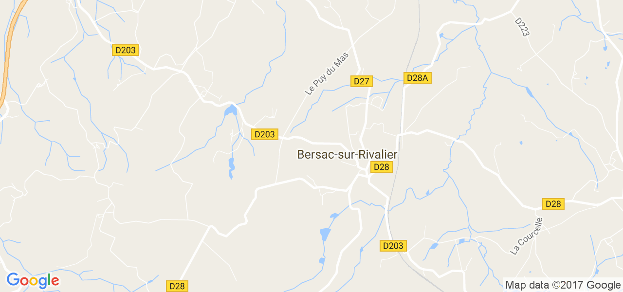 map de la ville de Bersac-sur-Rivalier