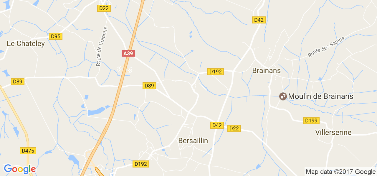 map de la ville de Bersaillin