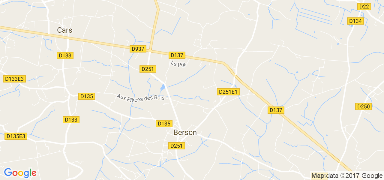 map de la ville de Berson