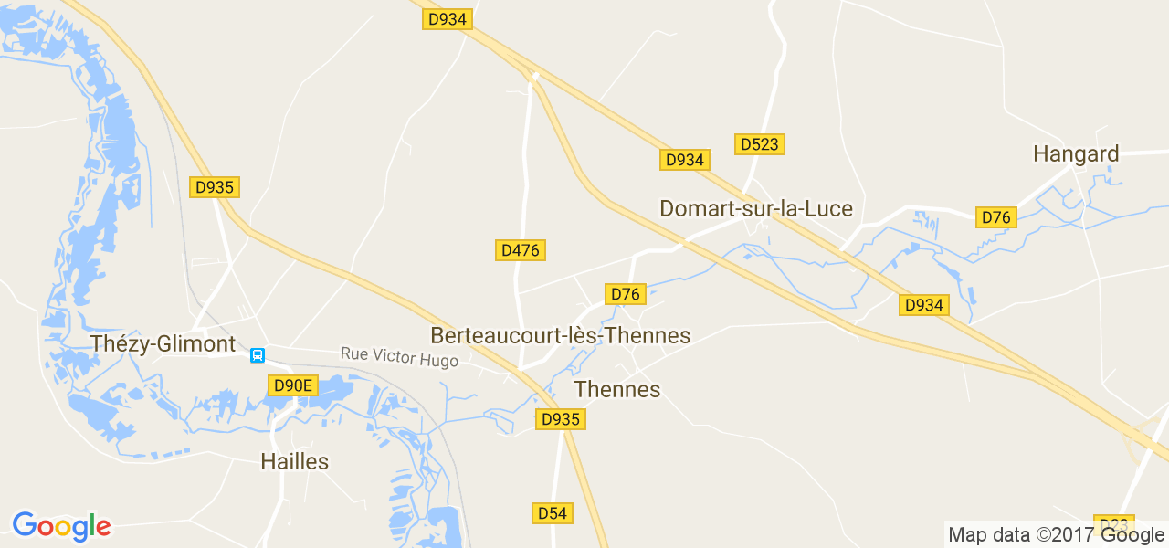 map de la ville de Berteaucourt-lès-Thennes