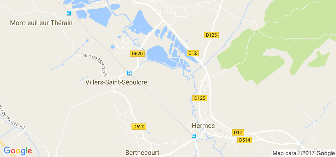 map de la ville de Berthecourt