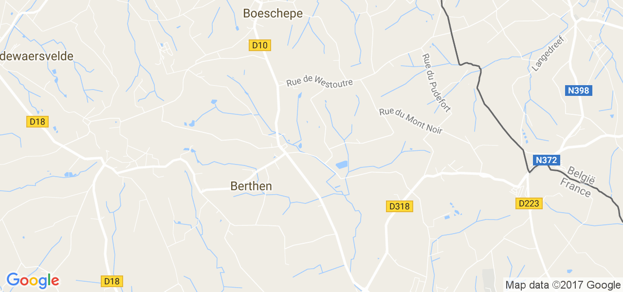 map de la ville de Berthen