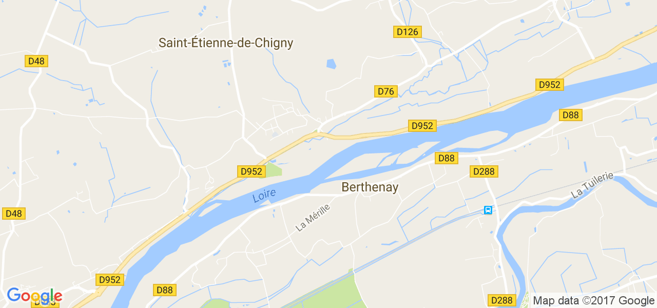 map de la ville de Berthenay