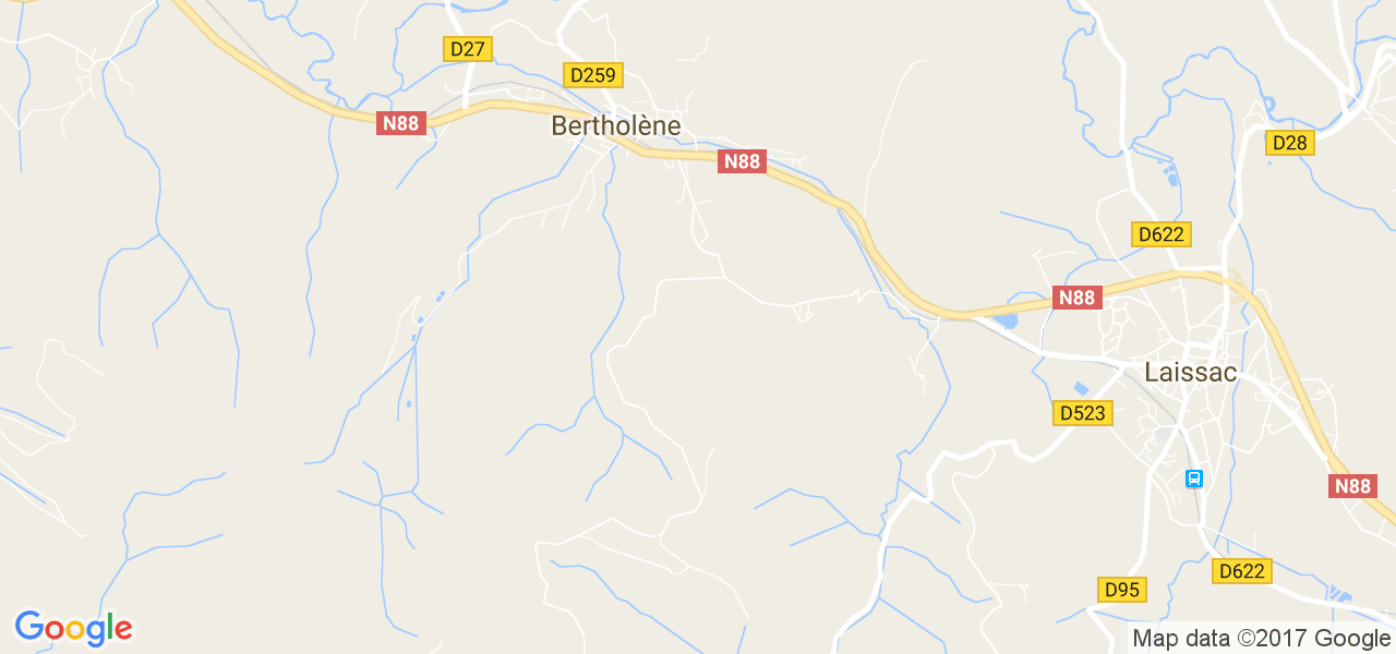 map de la ville de Bertholène