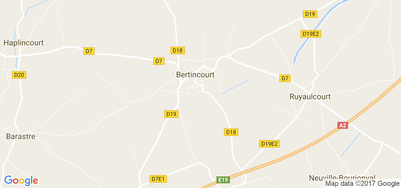 map de la ville de Bertincourt