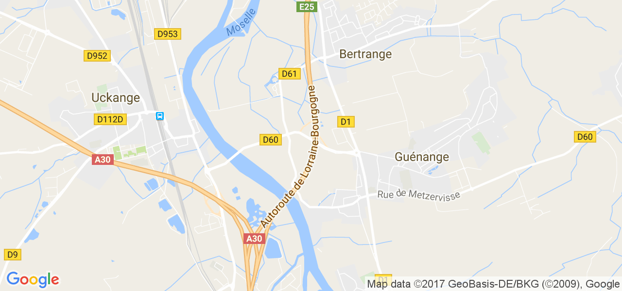 map de la ville de Bertrange