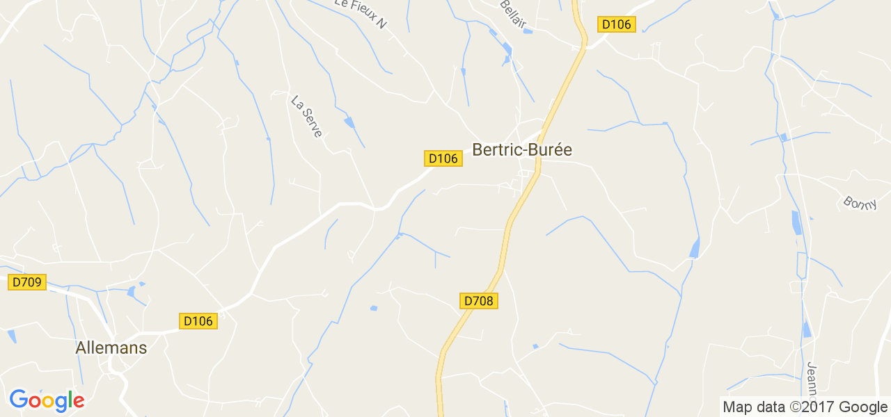 map de la ville de Bertric-Burée