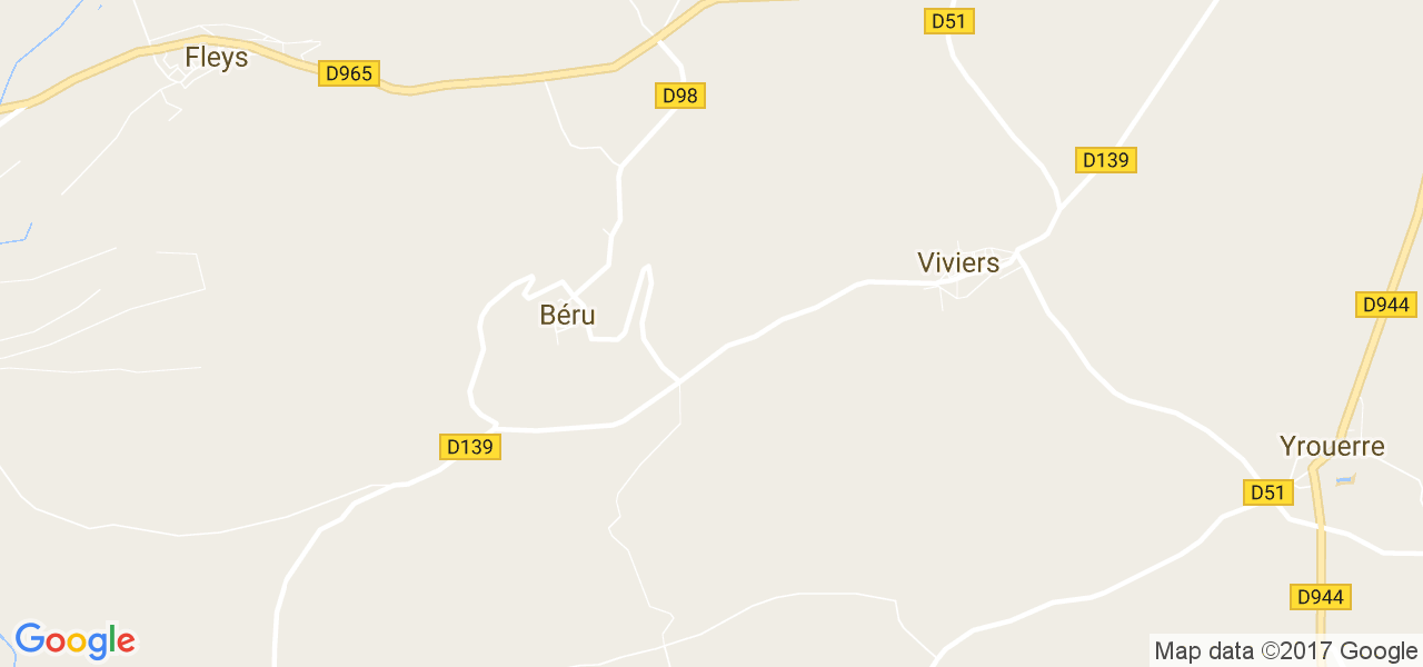 map de la ville de Béru