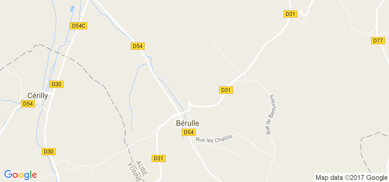 map de la ville de Bérulle