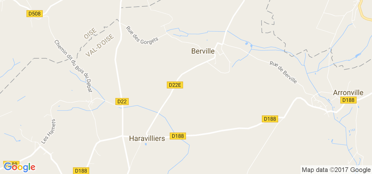 map de la ville de Berville