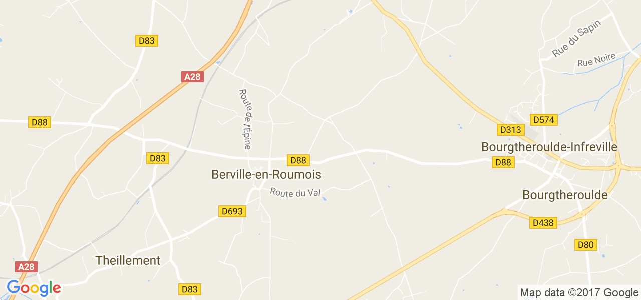 map de la ville de Berville-en-Roumois