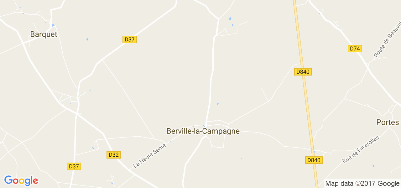 map de la ville de Berville-la-Campagne