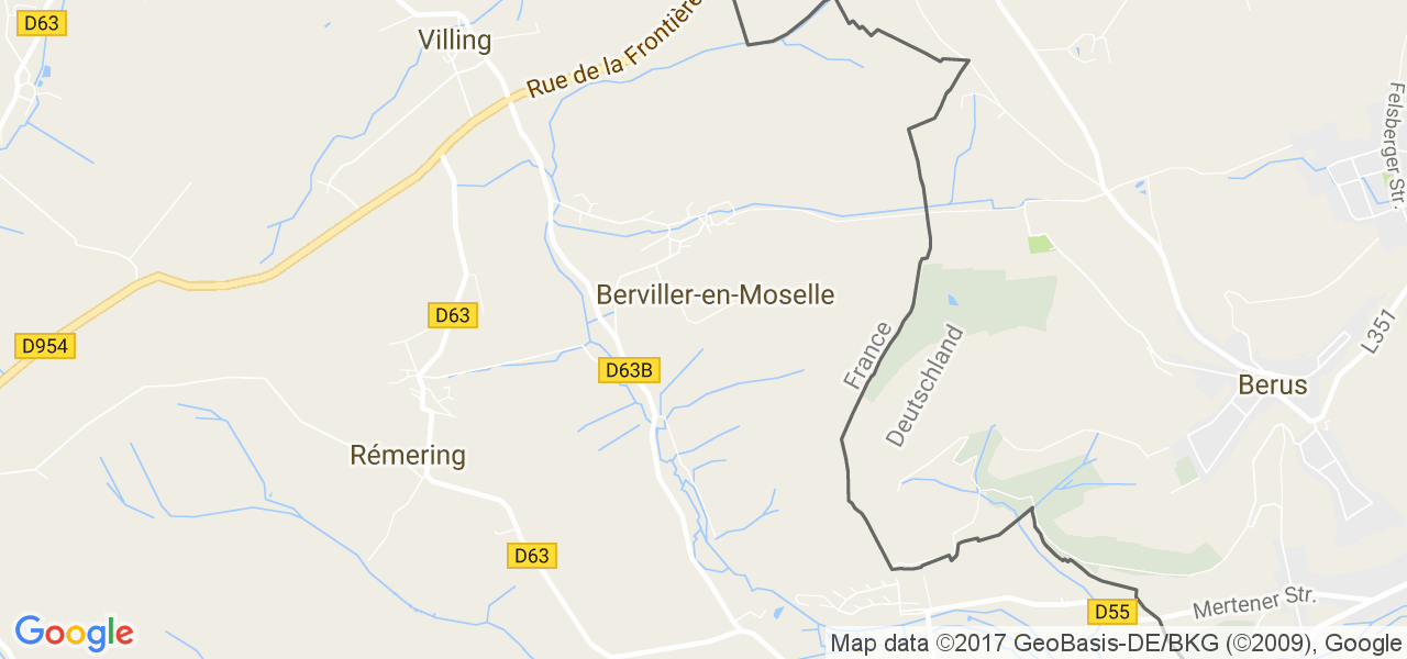 map de la ville de Berviller-en-Moselle