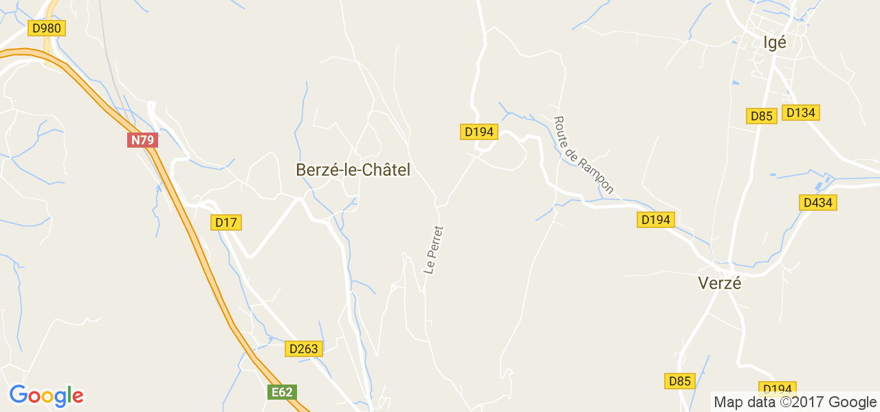 map de la ville de Berzé-le-Châtel