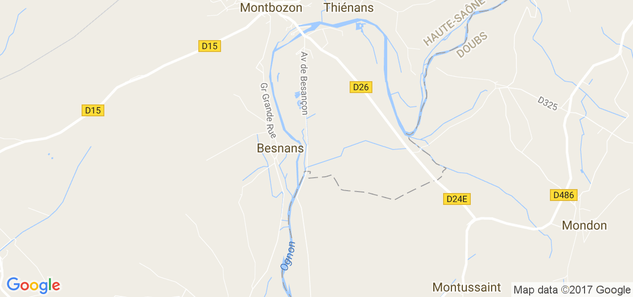 map de la ville de Besnans