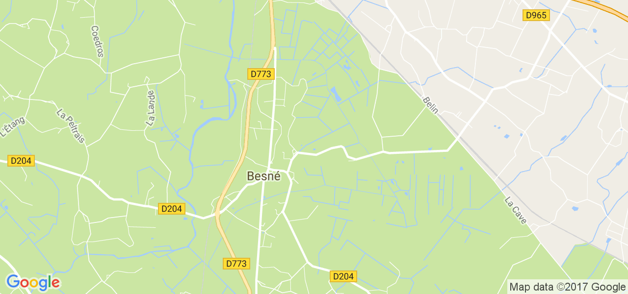 map de la ville de Besné