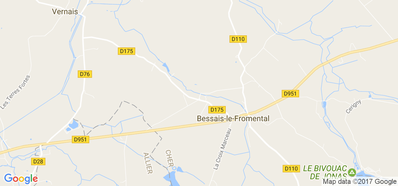 map de la ville de Bessais-le-Fromental