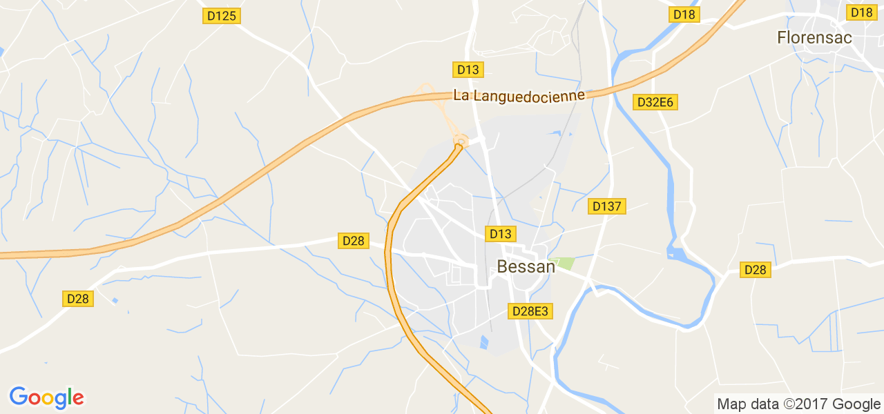 map de la ville de Bessan