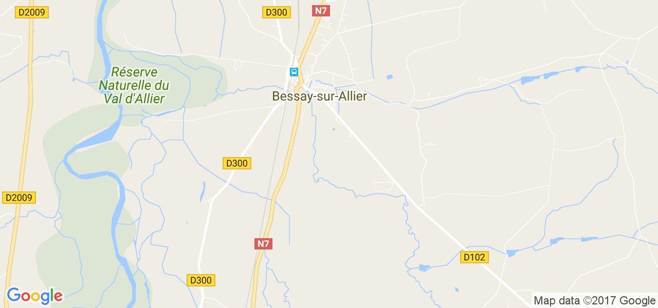 map de la ville de Bessay-sur-Allier