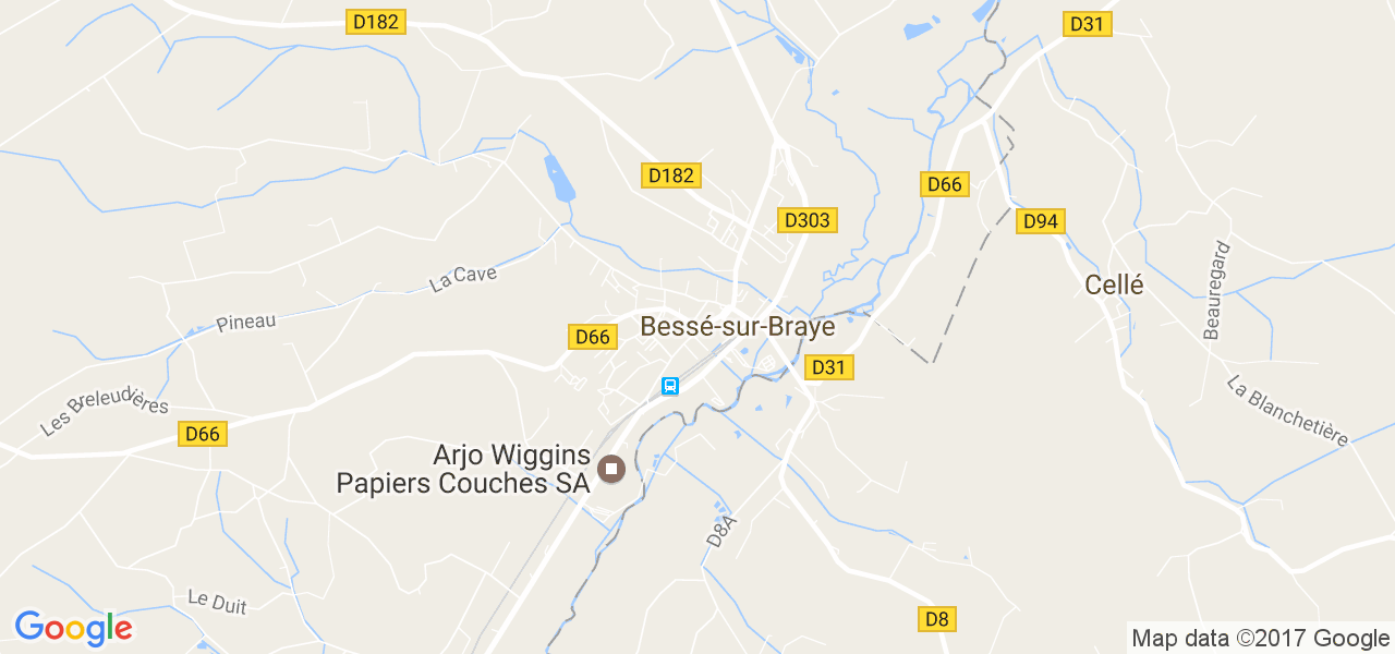 map de la ville de Bessé-sur-Braye