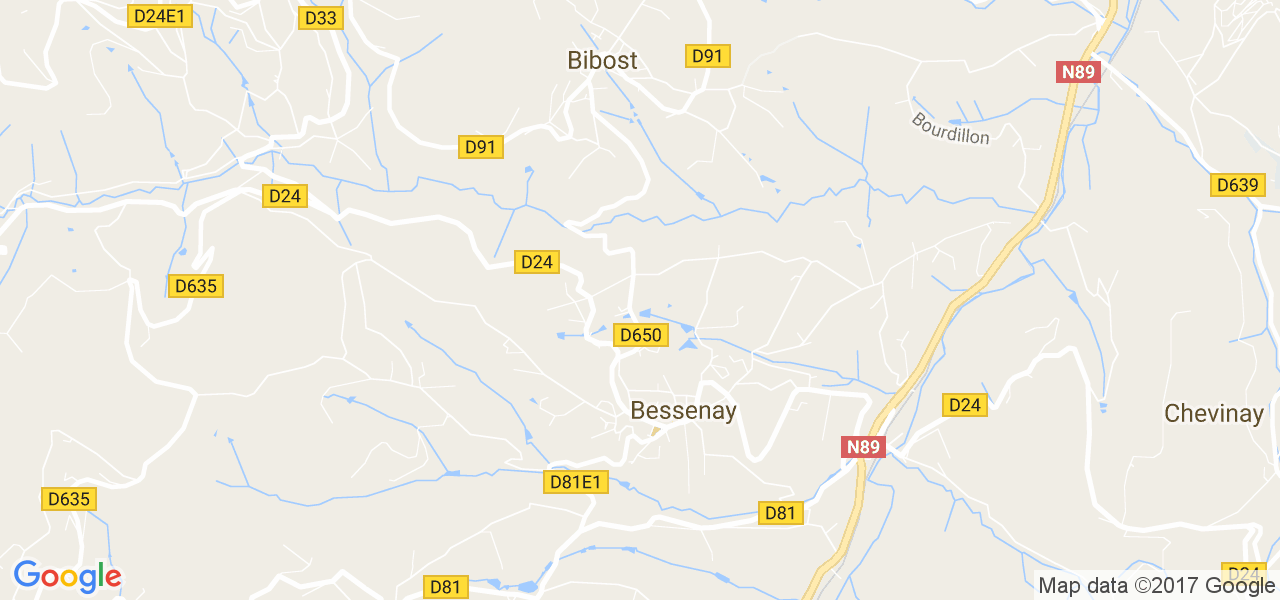 map de la ville de Bessenay