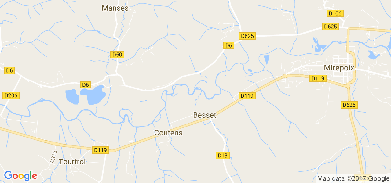 map de la ville de Besset