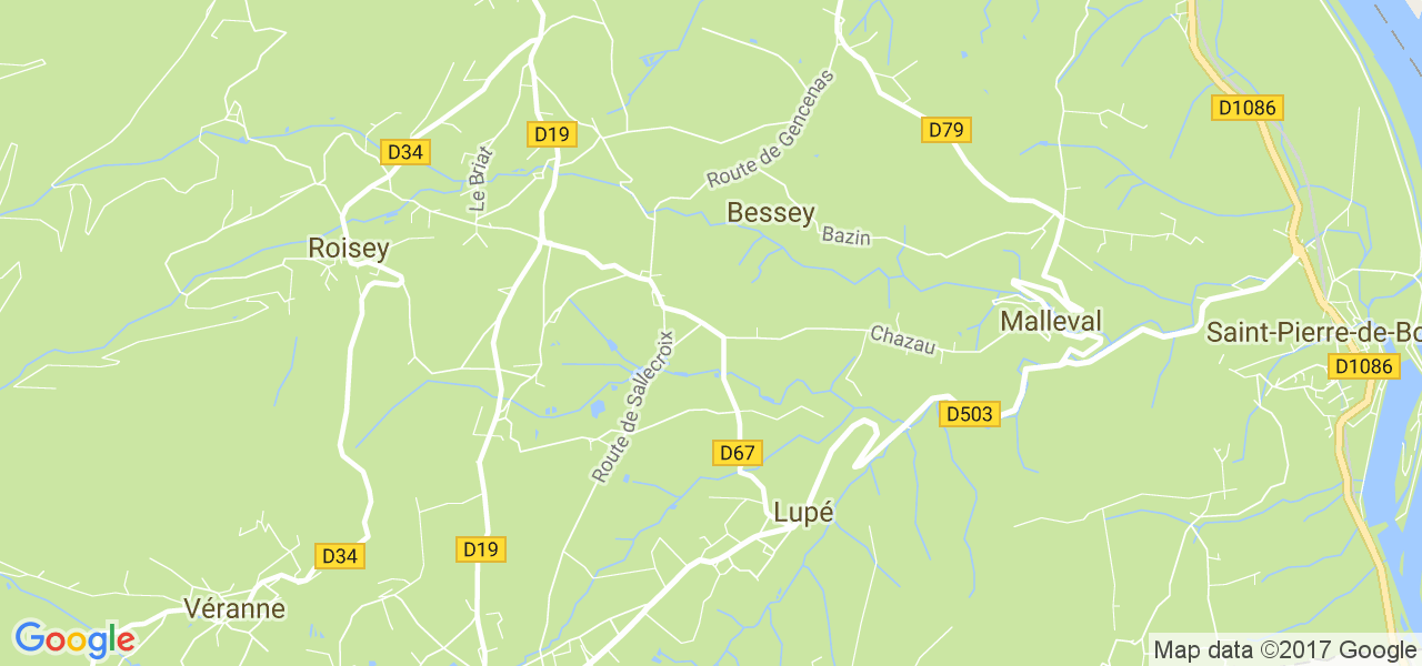 map de la ville de Bessey